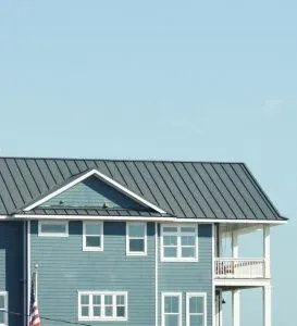 Blått trähus